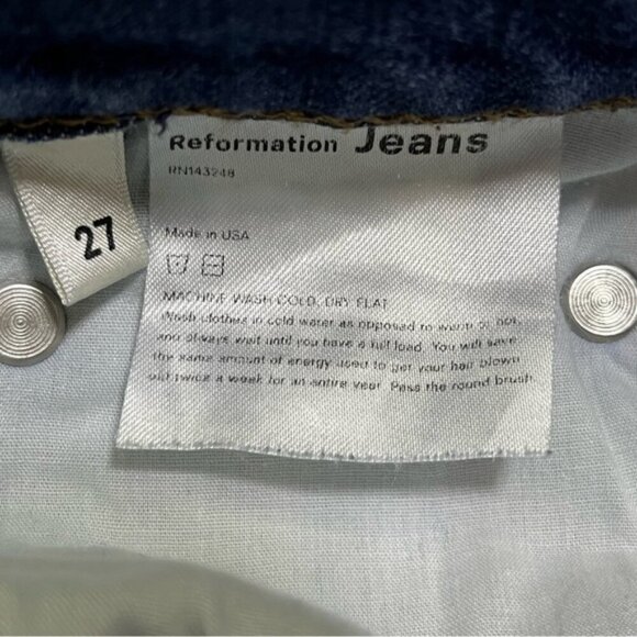 Reformation High Rise Skinny Cropped Jeans Geneva Wash Women Size 27 - Picture 9 of 10